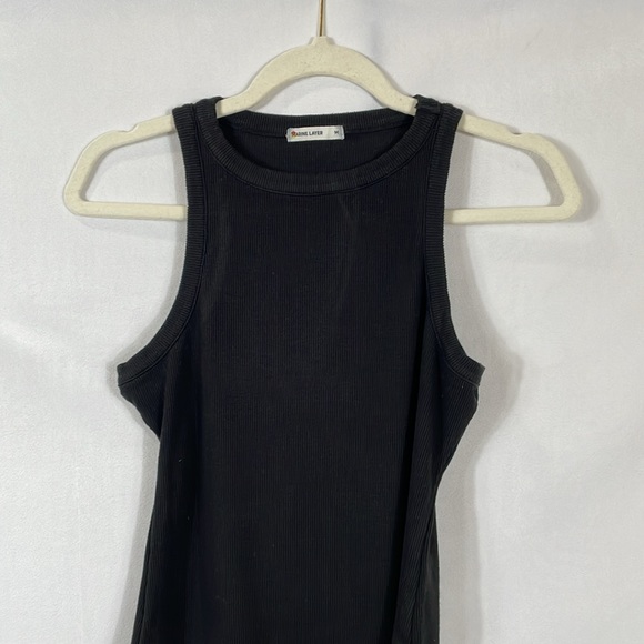 Marine Layer Bodysuit M Black Ribbed Fabric. Soft 95% Tencel 5% Spandex EUC - Picture 3 of 9